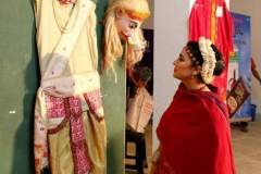 Sattriya danseuse Dr. Mallika Kandali glimpses at the Aharya exhibition on Ankiya Bhaona held at Srimanta Sankaradeva Kalakshetra, Guwahati, 2016